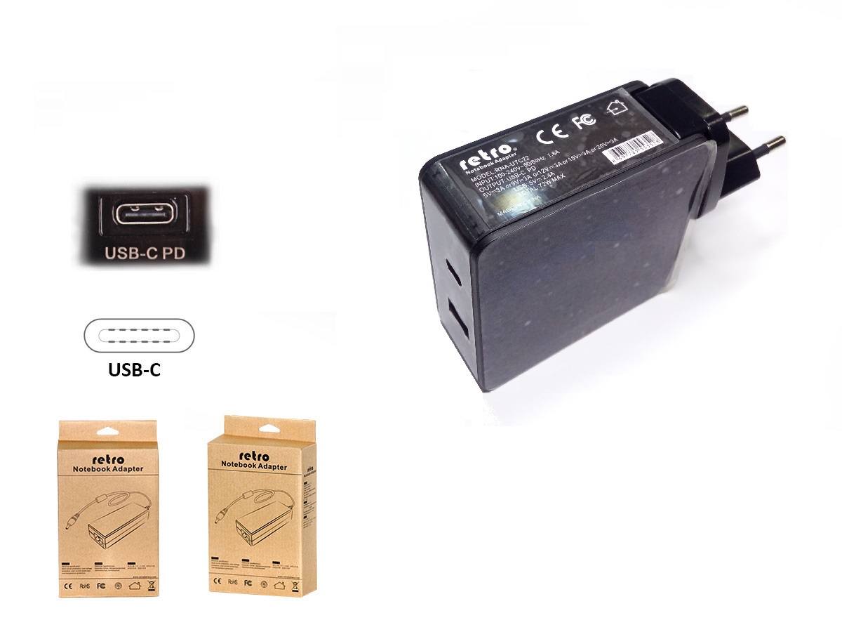 72W Adaptör RETRO USB + USB-C